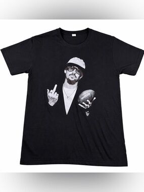 Bad Bunny Benito Bowl Graphic Tee Super Bowl Parody Shirt Black Size M